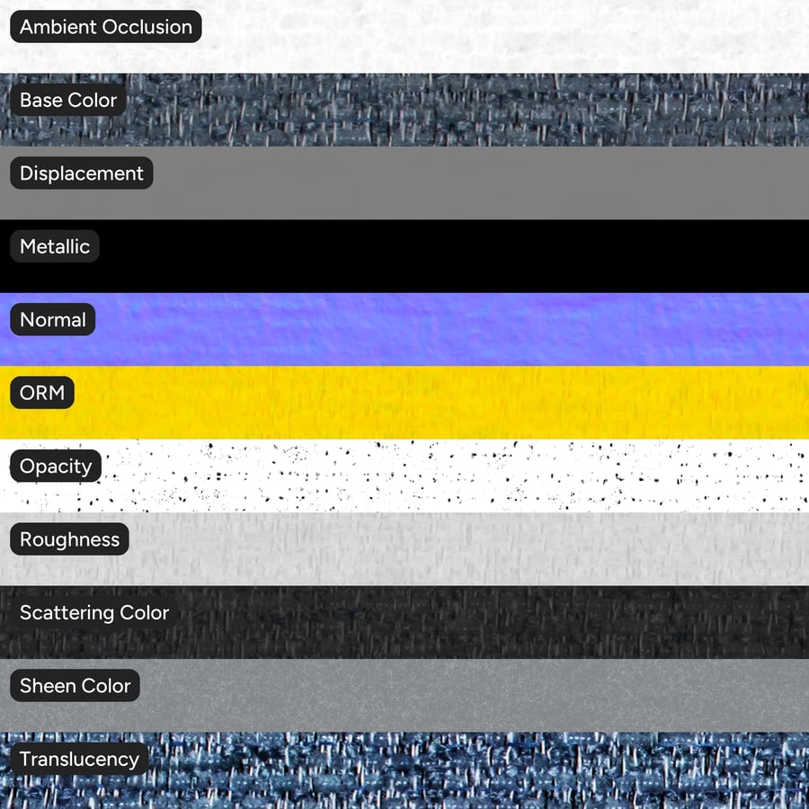 Chenille-Polsterstoff mit melierter Textur, Marineblau