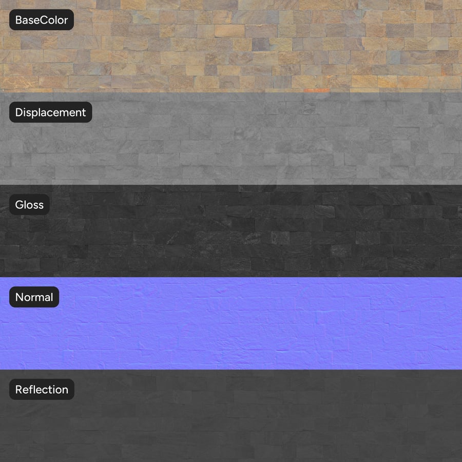 Sandstone Ledger Stone Wall Texture, Light Brown