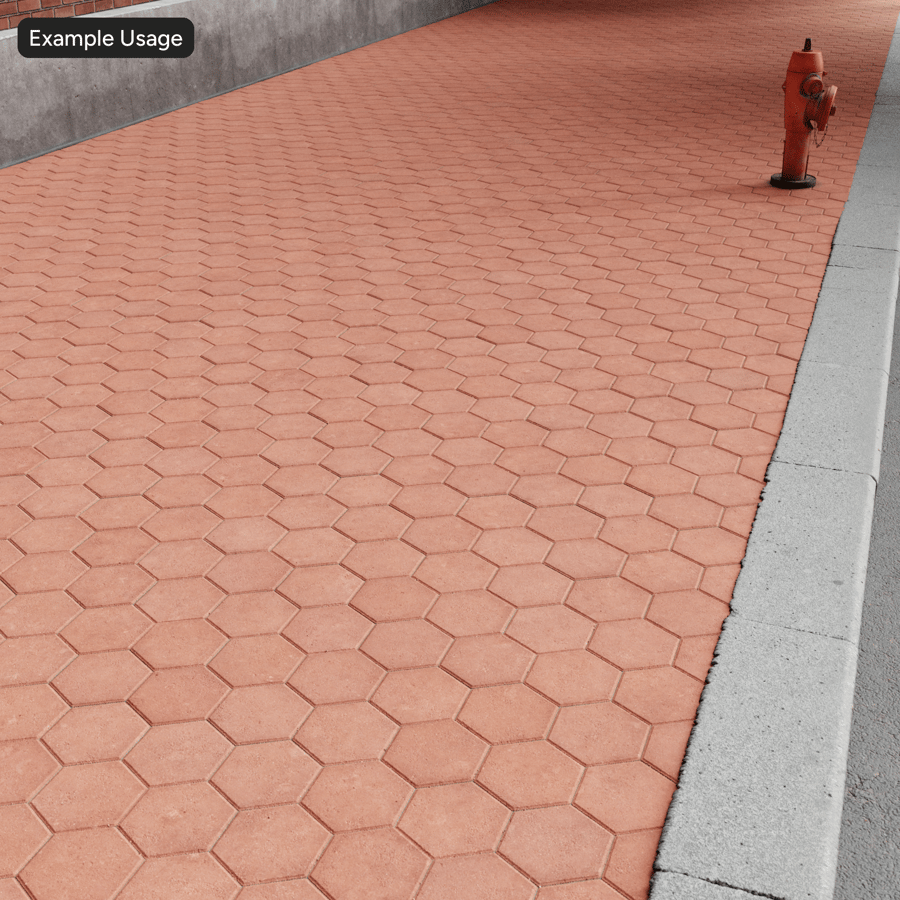 Hexagonal Paver Texture, Red