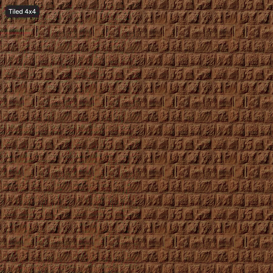 Textura de parede de blocos de arenito rugoso, ocre vermelho