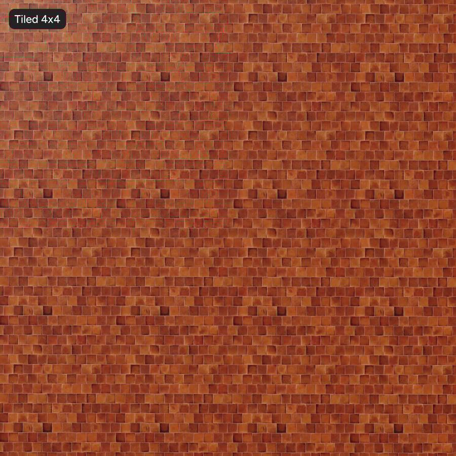 Square Offset Terracotta Raw Tile Texture, Flashed Red
