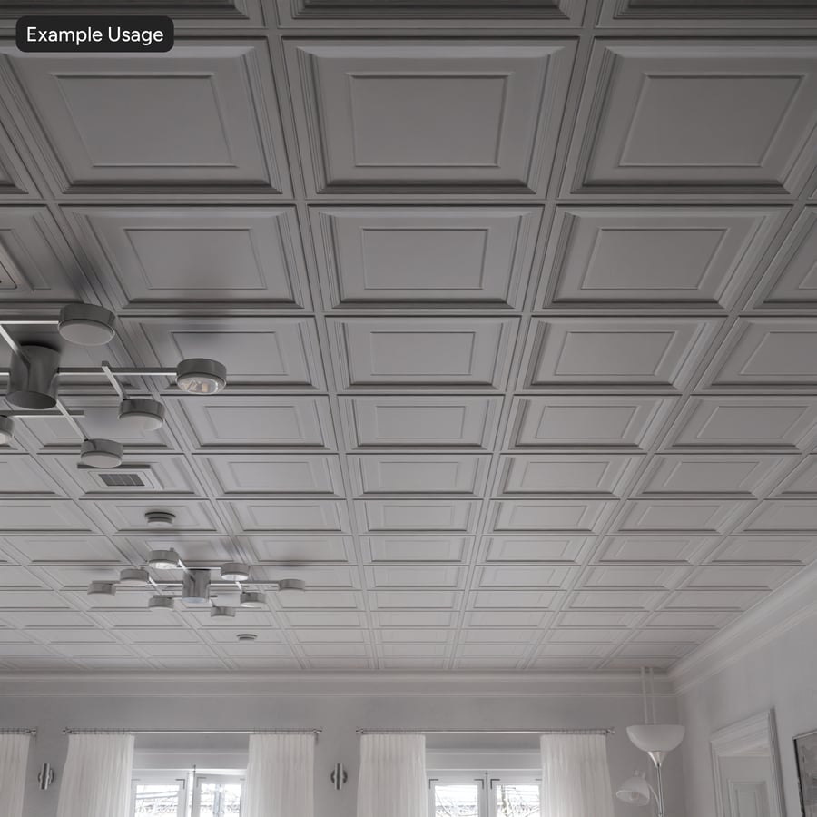 Texture de plafond en dalles de vinyle gaufrées, blanches