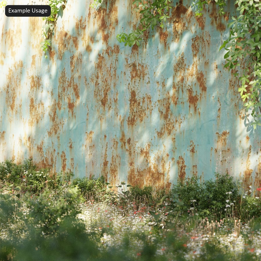 Textura de metal pintado corroído, verde aquático