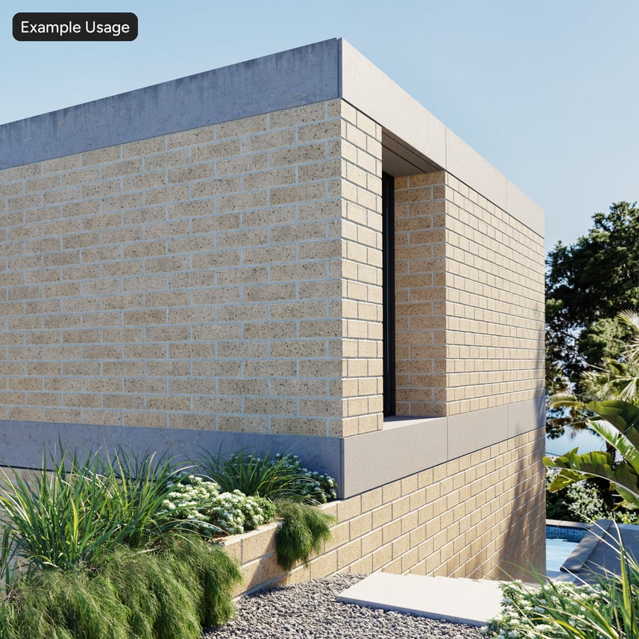 Aggregate Dragfaced Running Bond Brick Wall Texture, Beige