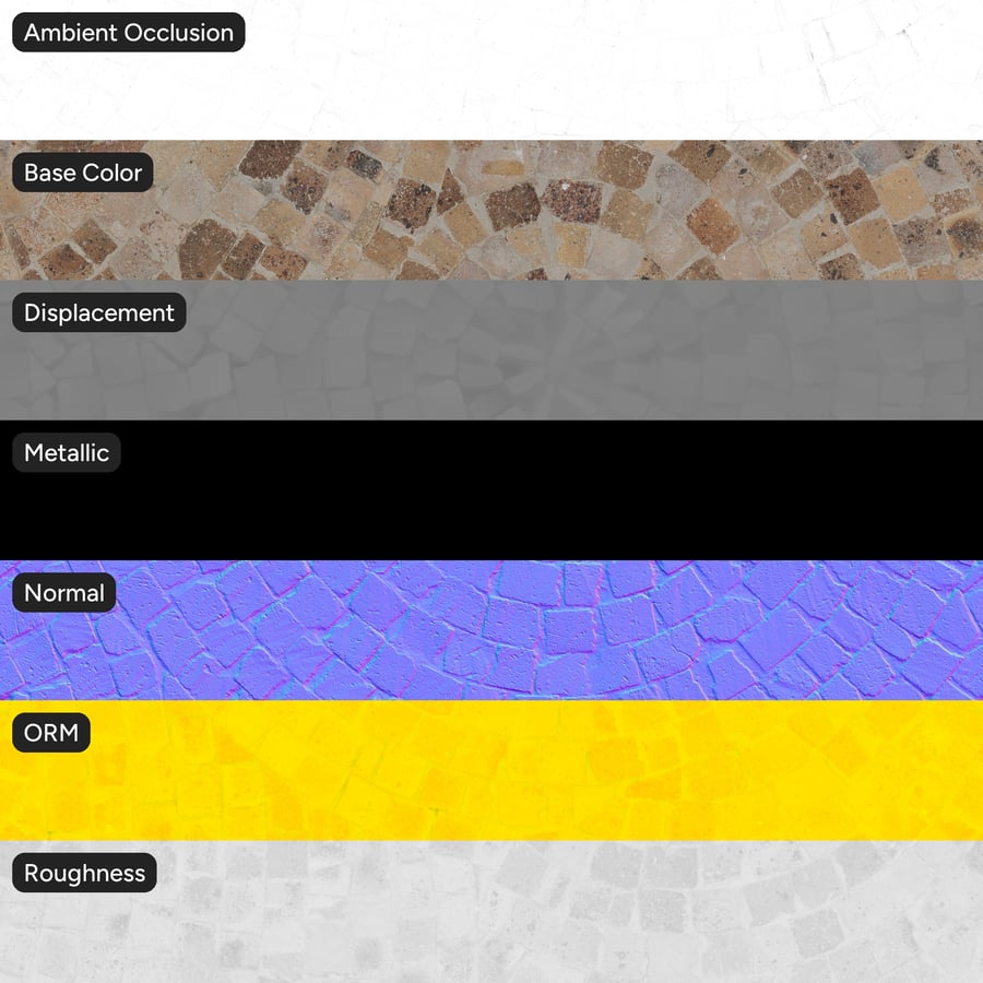 Radial Fan Stone Sett Paving Texture, Warm Buff