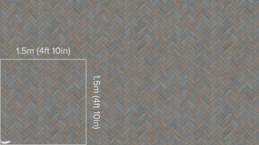 Multicolored Herringbone Zellige Tile Texture, Beige