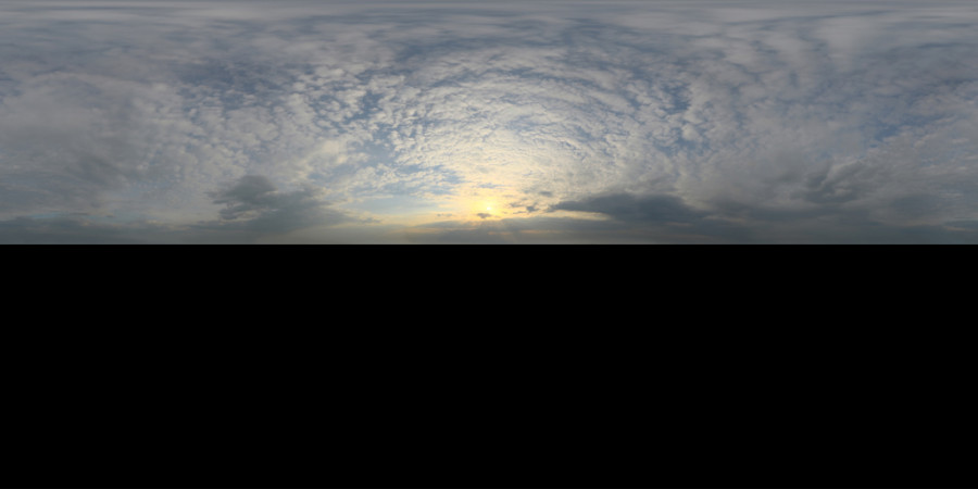Swirling Scattered Cloud Sunset Outdoor Sky HDRI