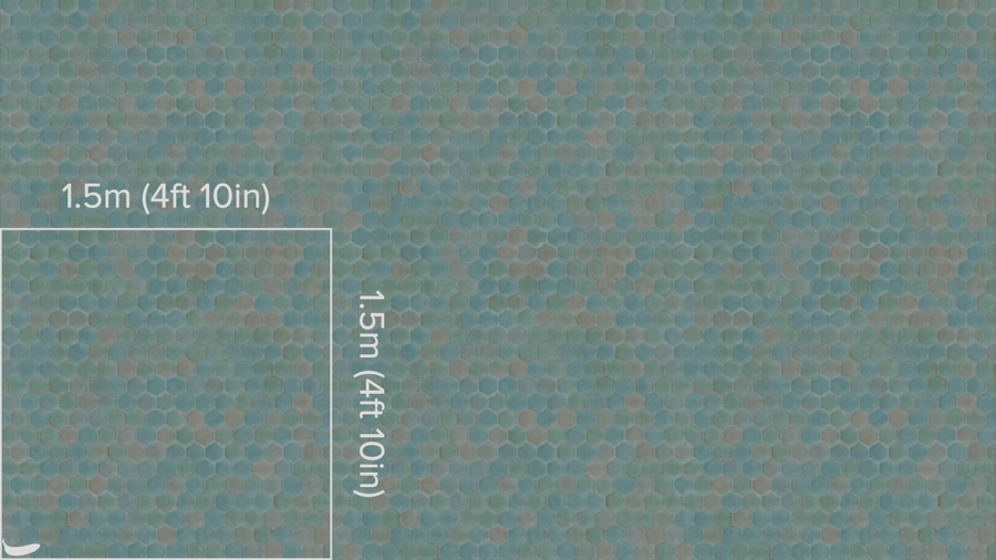 Hexagonal Zellige Glossy Tile Texture, Light Blue