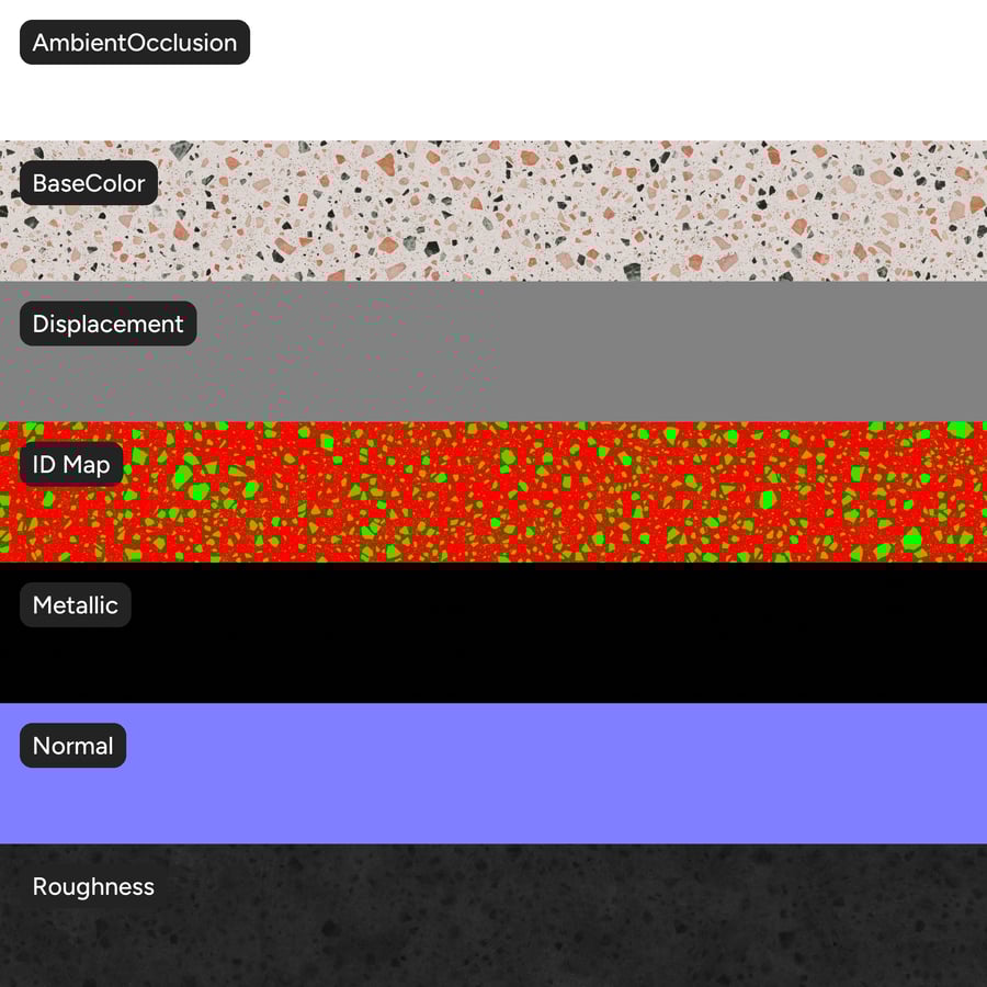 Textura Terrazzo Pôr do Sol Salpicado, Branco