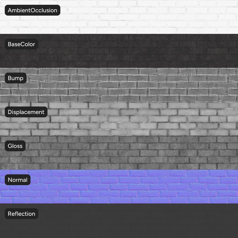 Painted Running Bond Brick Wall Texture, Grey