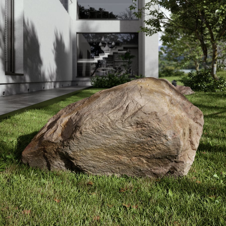 Warm Toned Wedged Large Rock Boulder Model