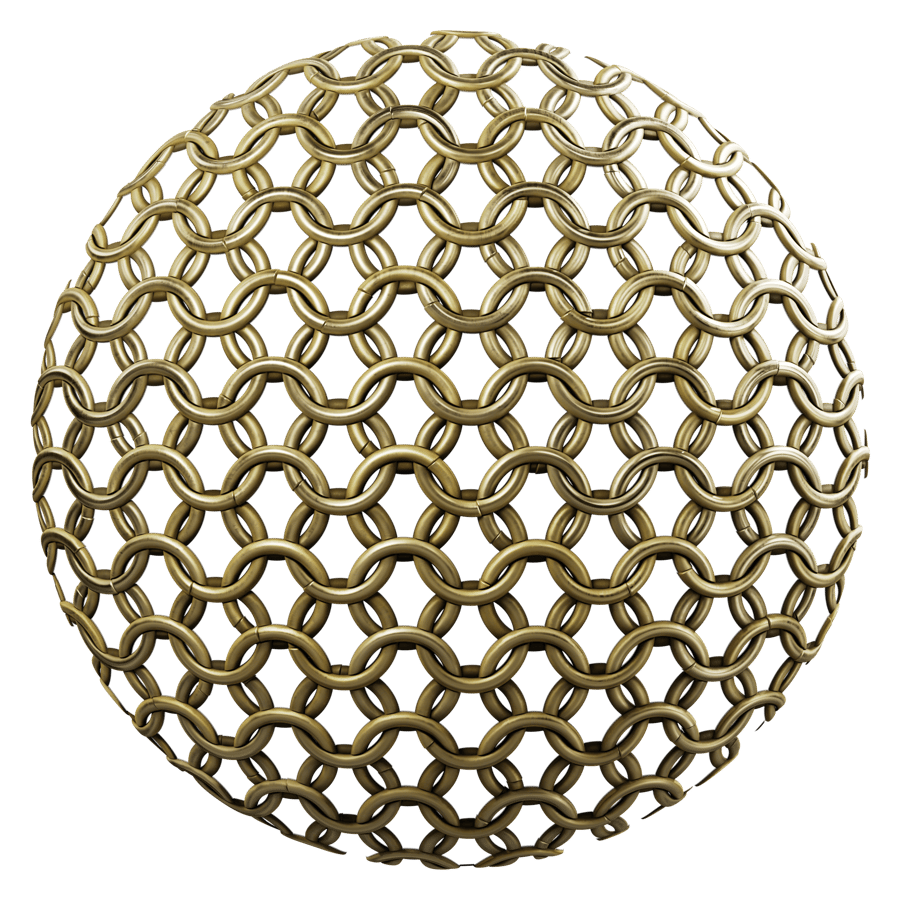 Rounded Chainmail Metal Texture, Gold