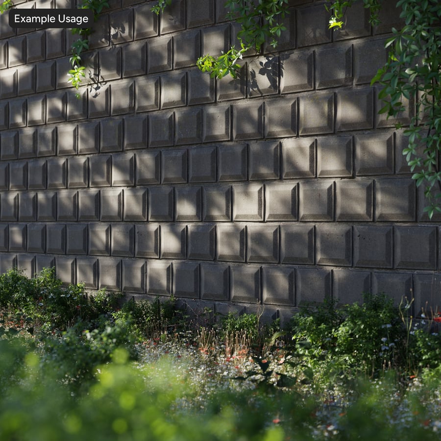 Textura de muro de contención de hormigón prefabricado biselado, gris