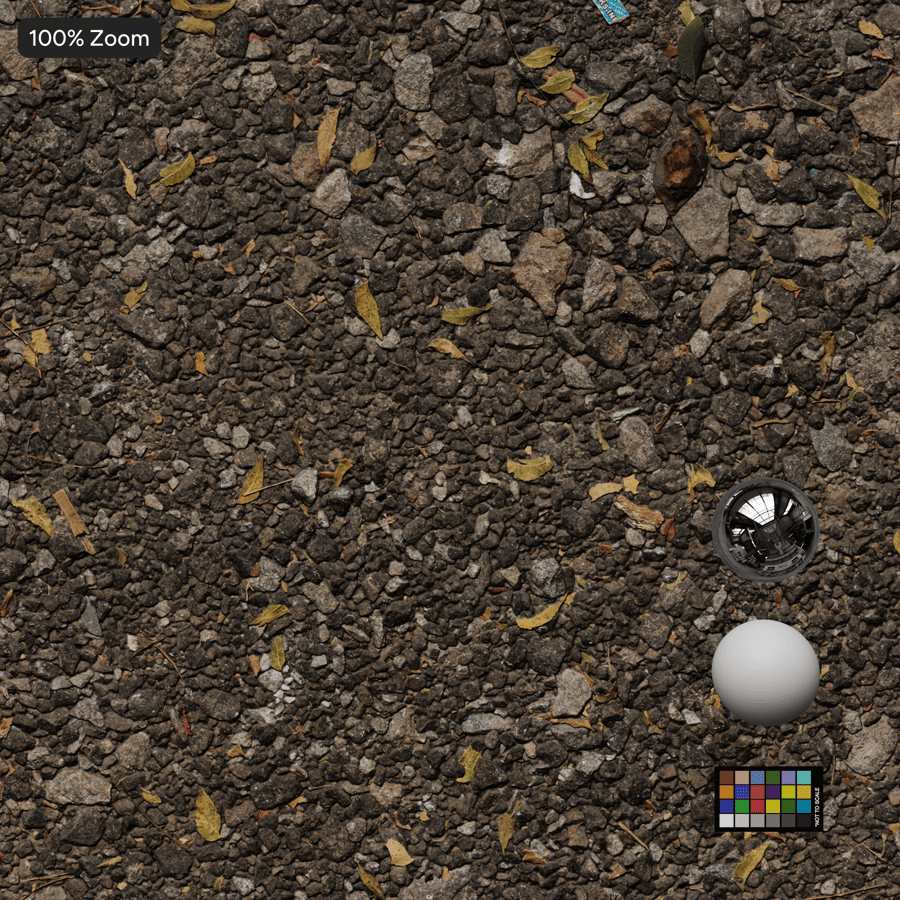 散落枯葉的碎石紋理，棕色