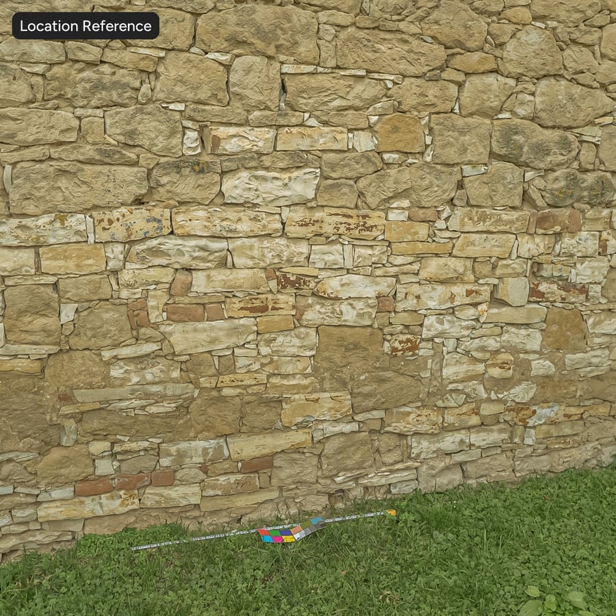 Mixed Old Rubble Stone Wall Texture, Yellow