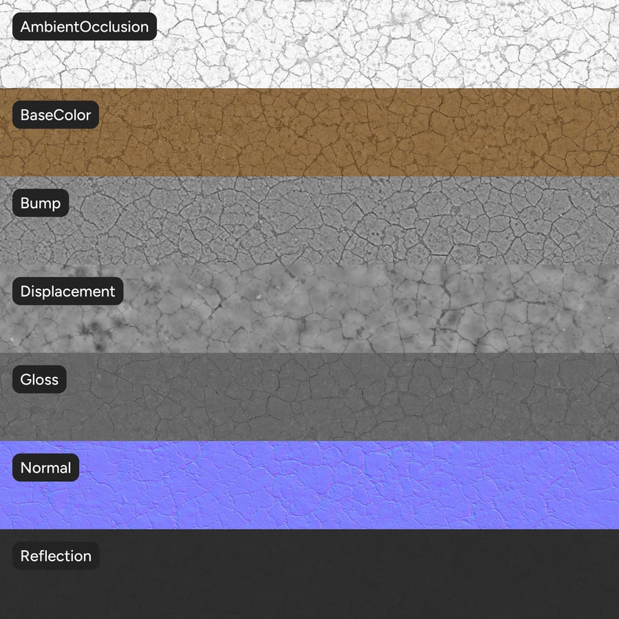 Dry Cracked Mud Texture, Tan