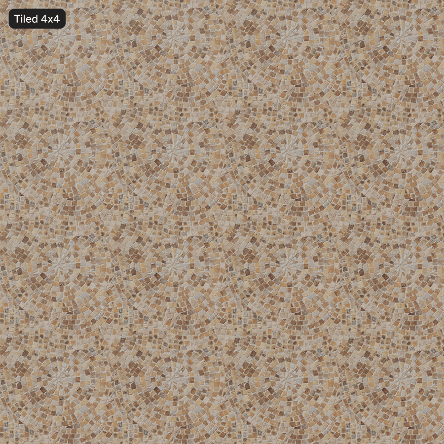 Radial Fan Stone Sett Paving Texture, Warm Buff