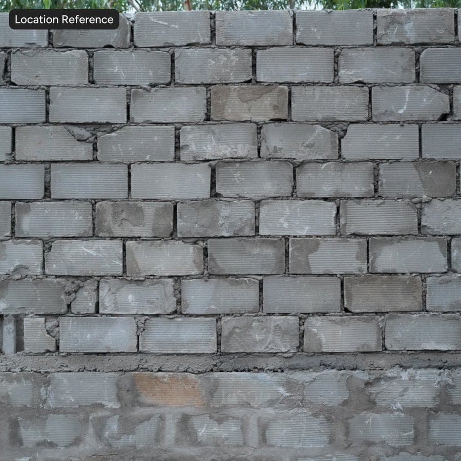 Shoddy Running Concrete Block Wall Texture