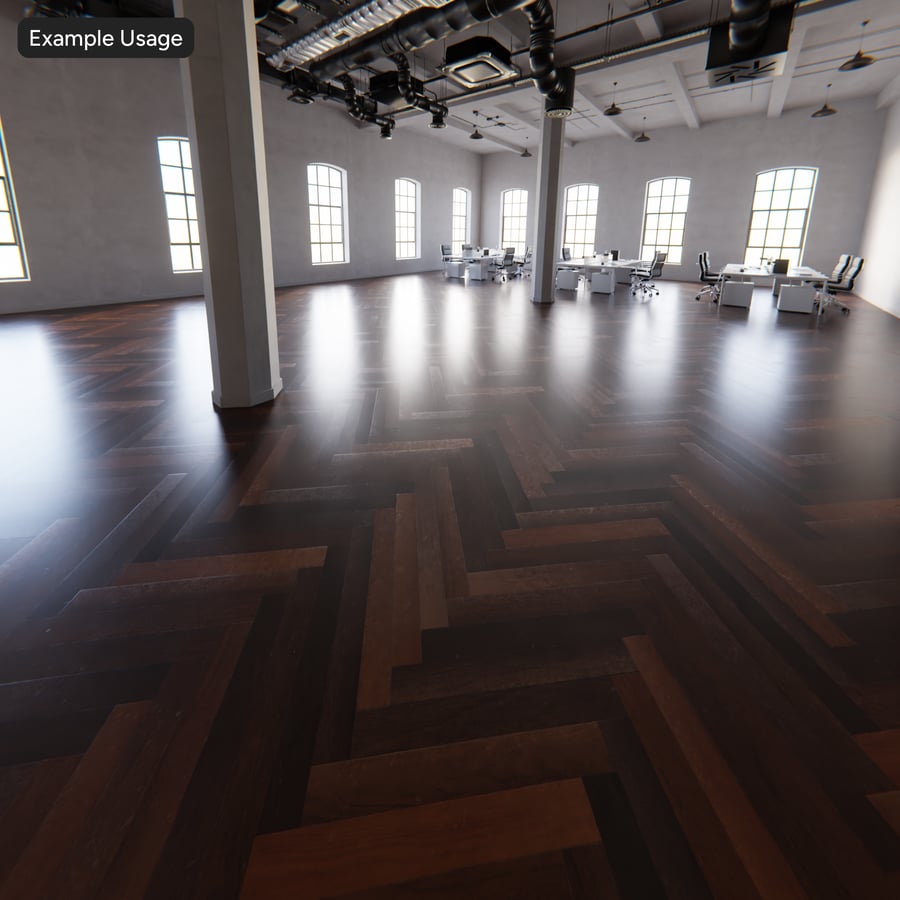 Visgraat Eiken Houten Planken Structuur, Donkerbruin