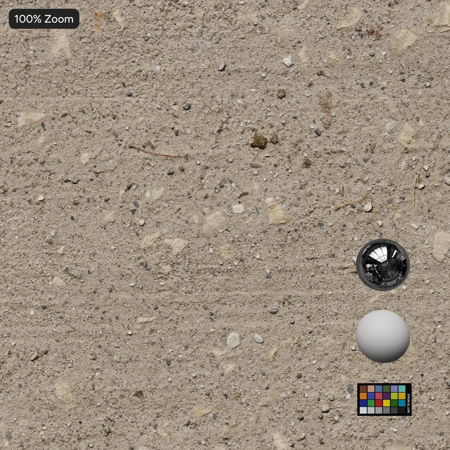 Compacted Aggregate Dirt Road Texture, Cream Beige