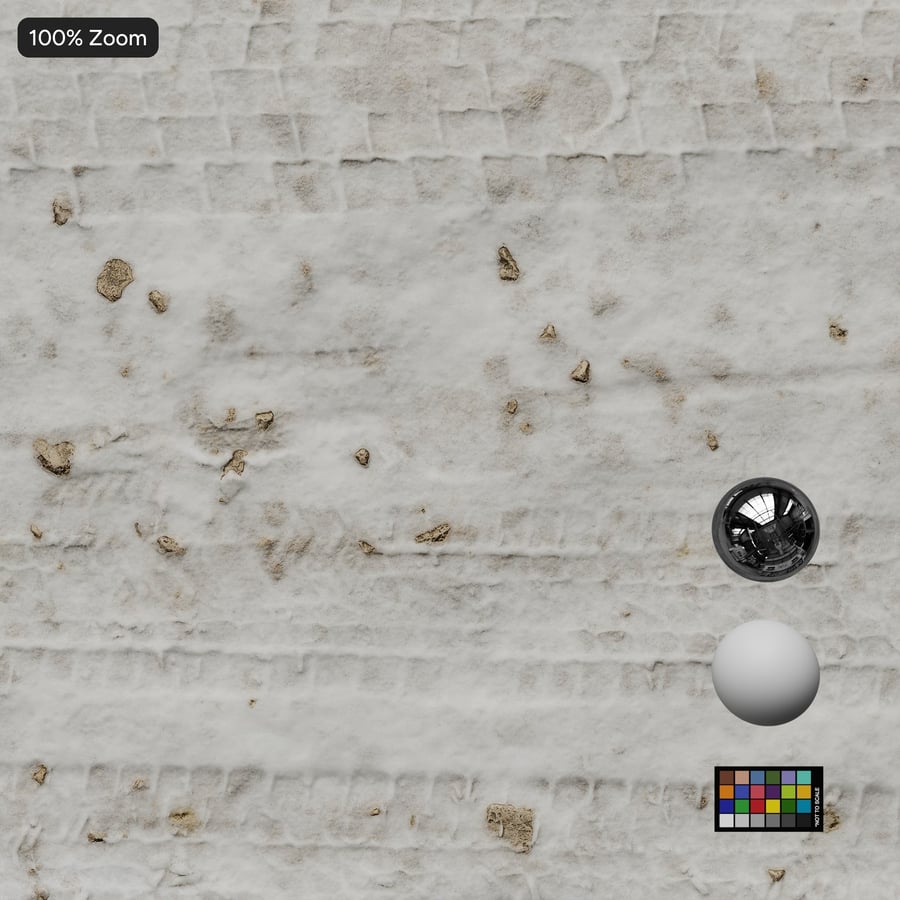 Tire Tracks on Snowy Road Texture