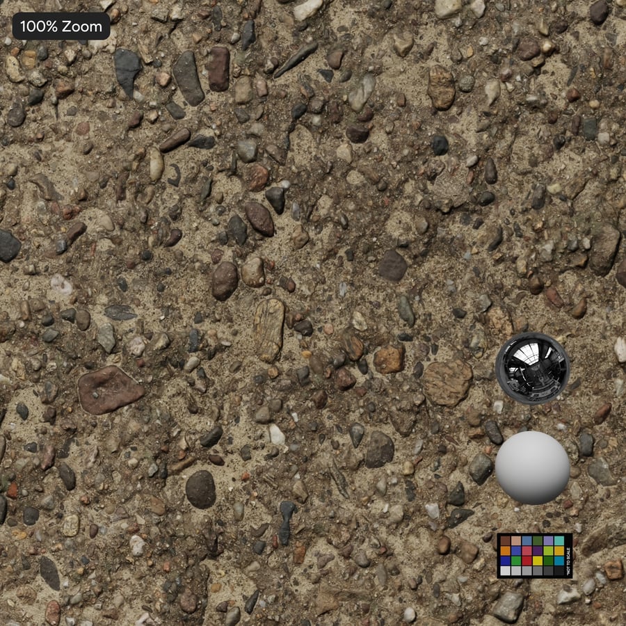 Worn Aggregate Asphalt Texture