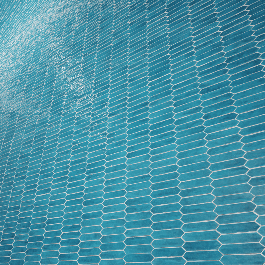 Glossy Horizontal Picket Ceramic Tiles Texture, Blue