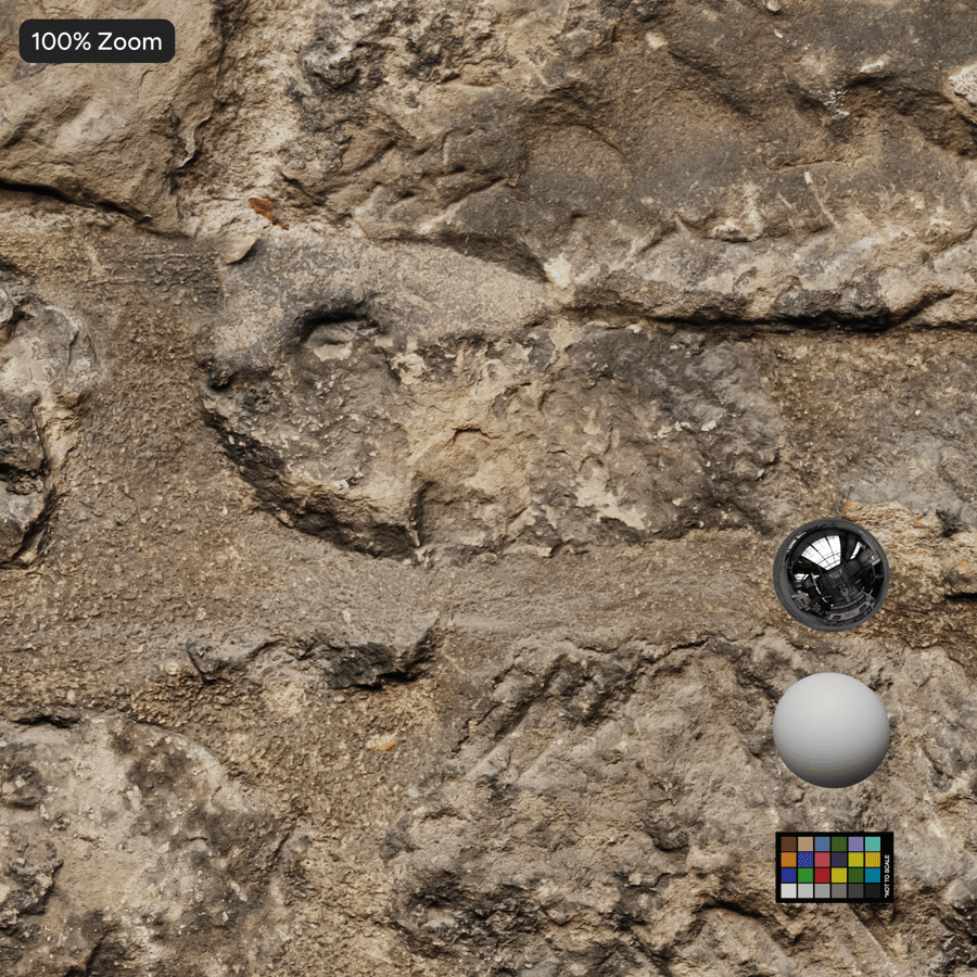 Lichen Covered Rubble Sandstone Wall Texture