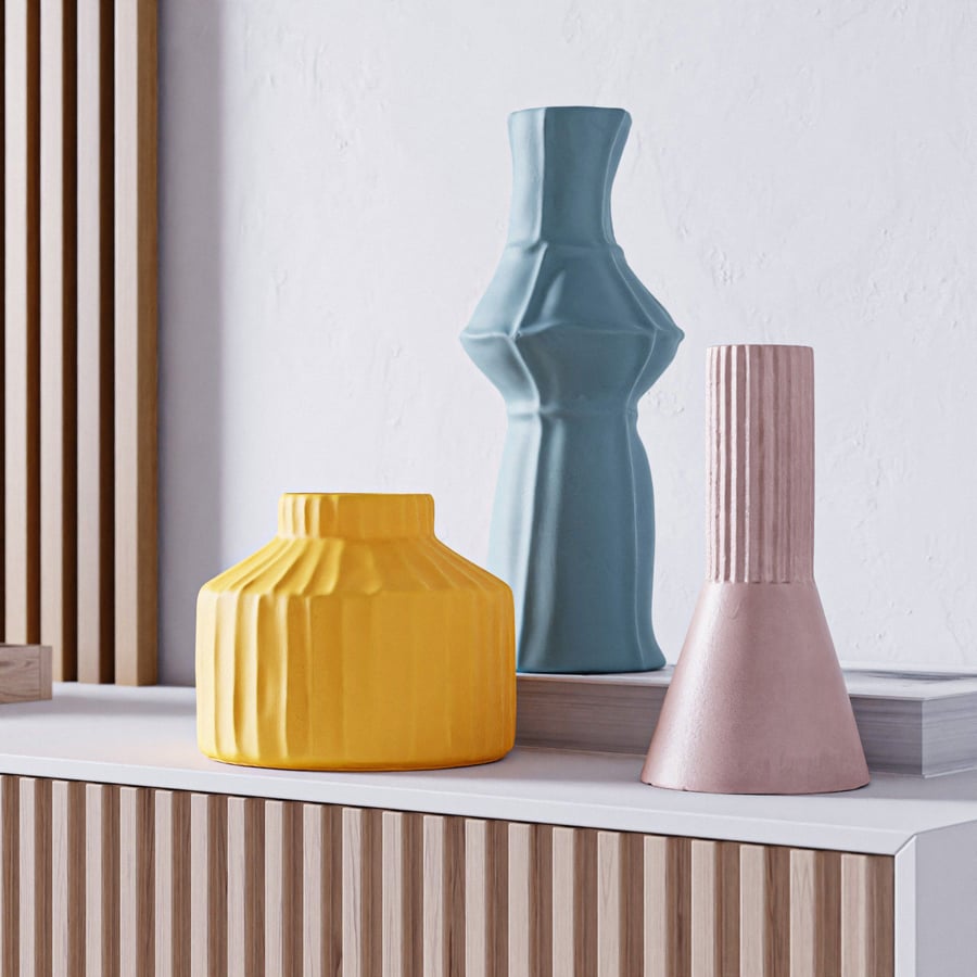 Fluted Concrete Vase Models