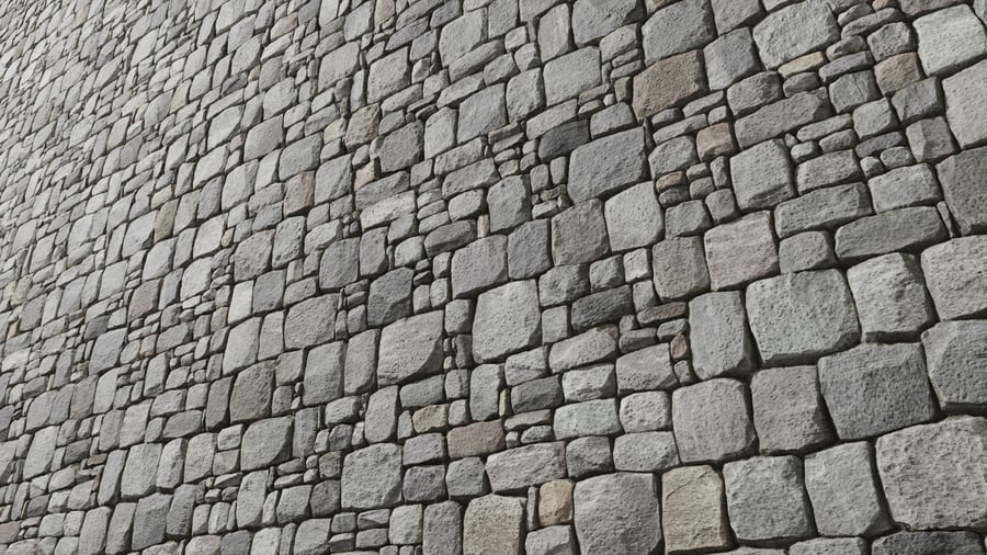 Square Mosaic Old Stone Brick Wall Texture