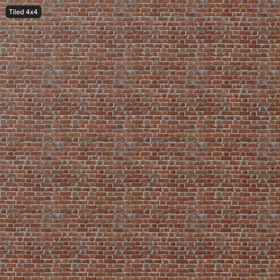 Old Thick Mortar Running Bond Brick Wall Texture, Red