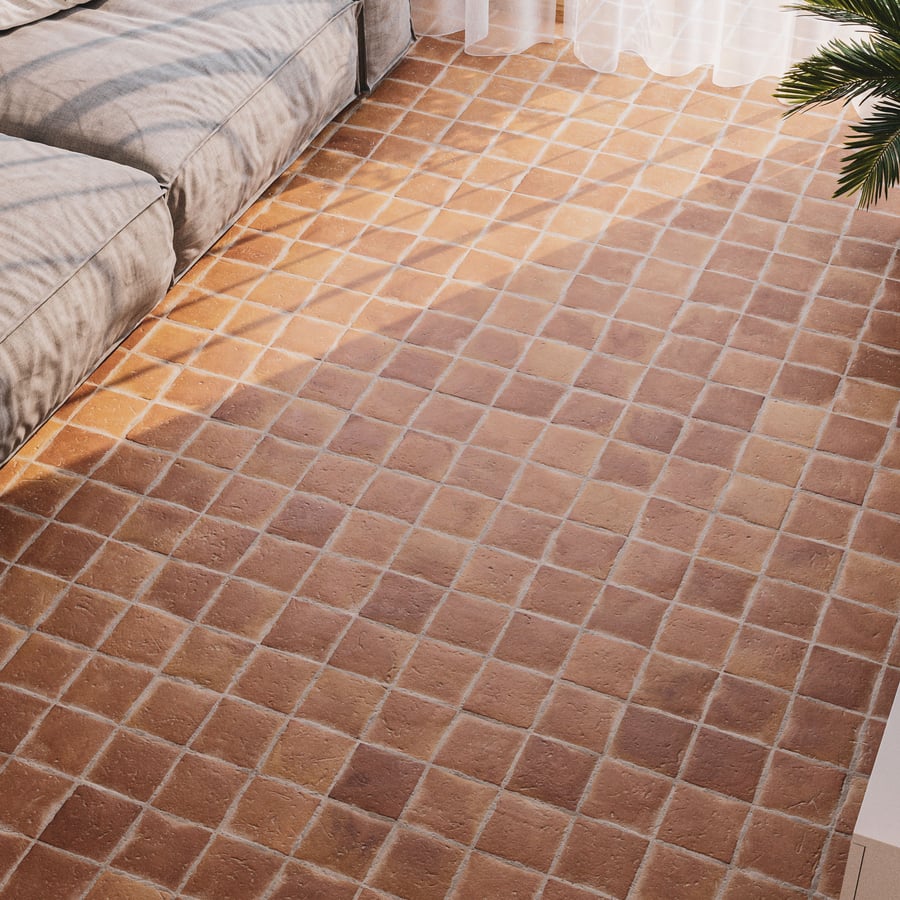 Rustic Square Terracotta Tile Texture