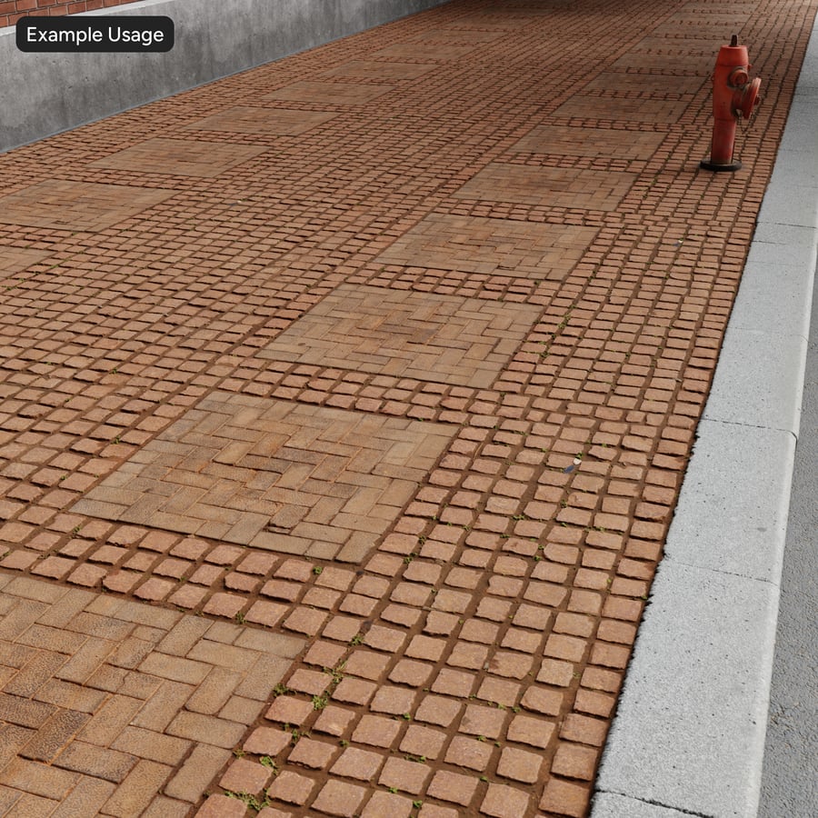 Textura de pavimento em grelha mista, vermelho