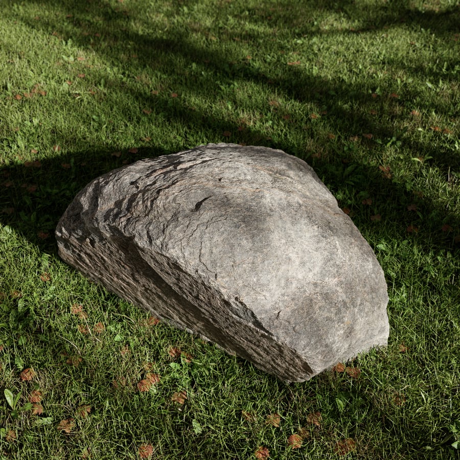 Cool Toned Half Smooth Large Rock Boulder Model