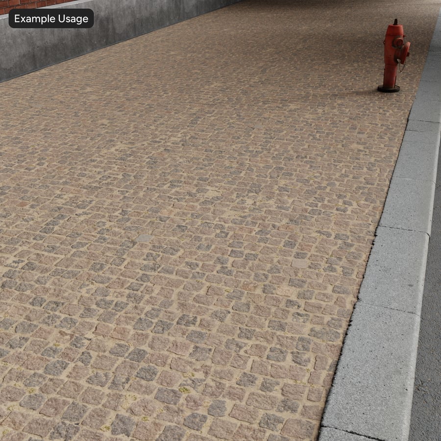 Old Dirty Cobblestone Floor Texture, Brown