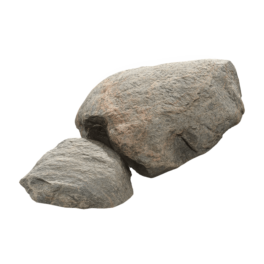 Two Mottled Smooth Round Large Rock Boulder Models