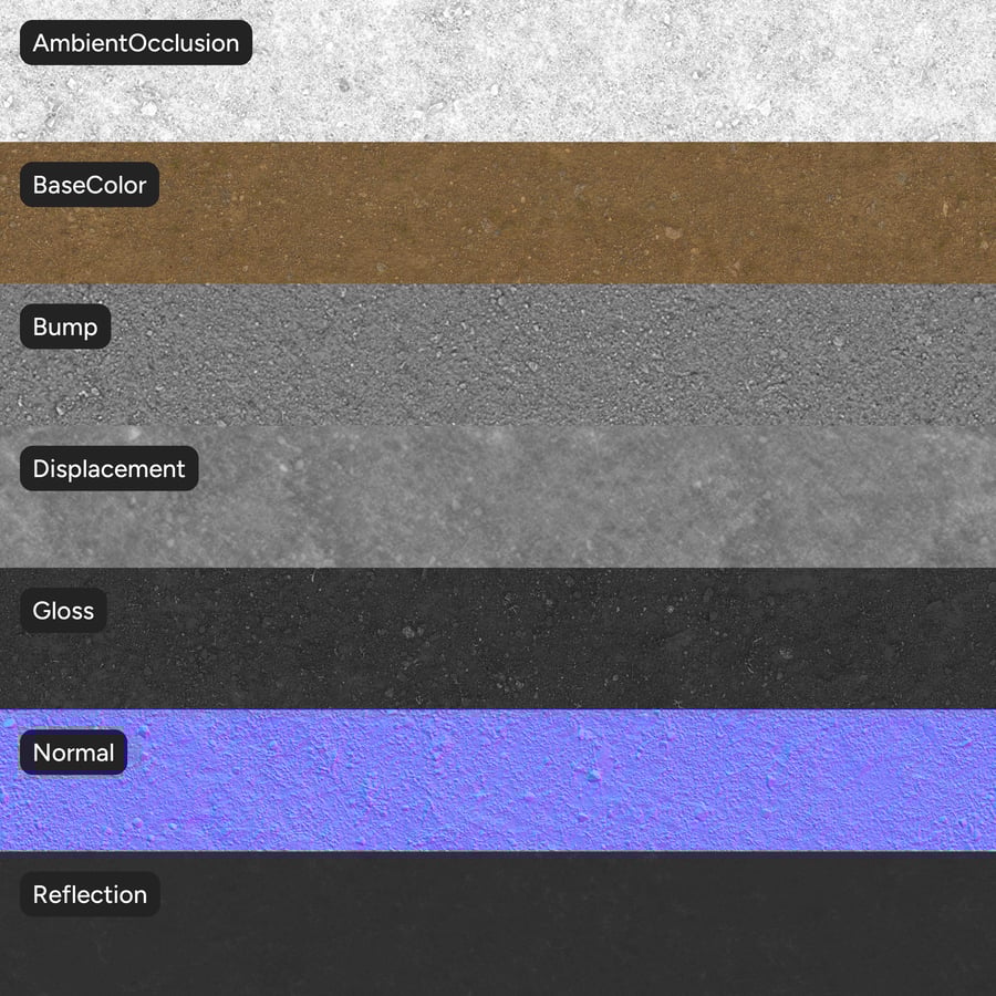 Scattered Gravel on Dirt Texture, Brown