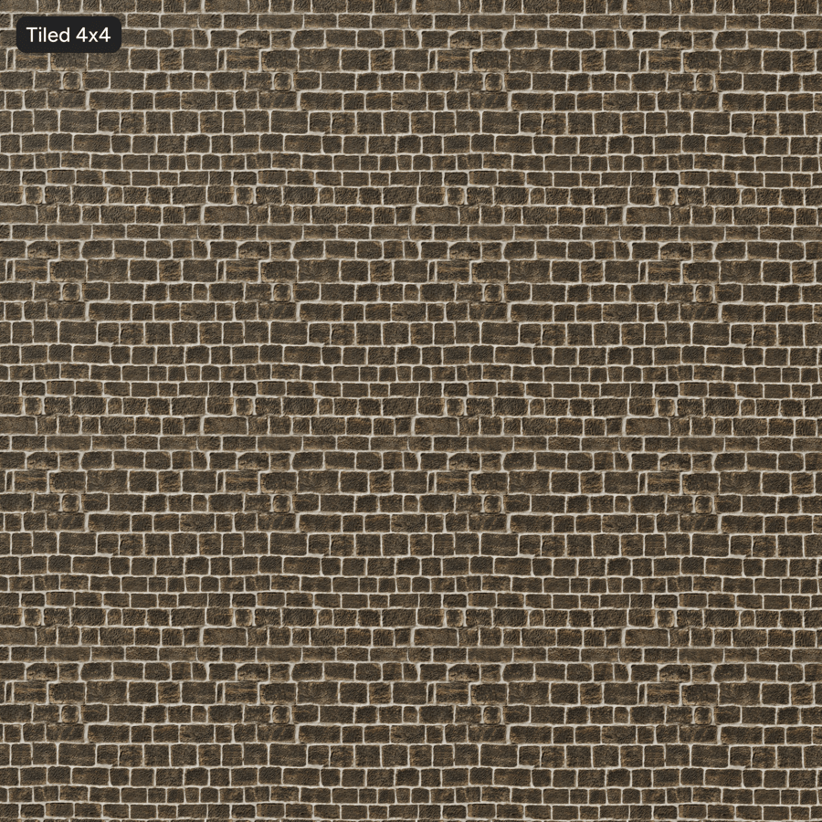 Mortared Mossy Running Stone Block Wall Texture