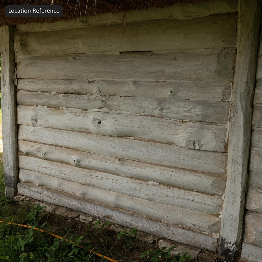 Mur de bardage en rondins de bois peint, blanc
