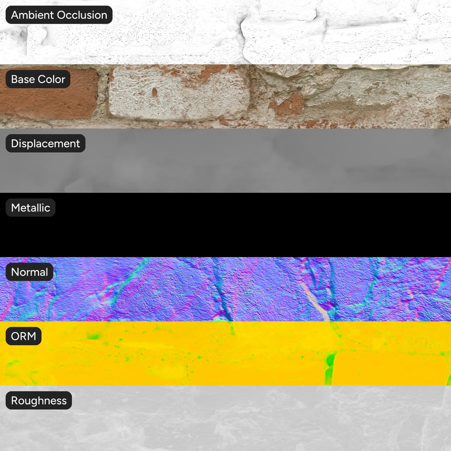 Worn Plaster on Brick Wall Texture
