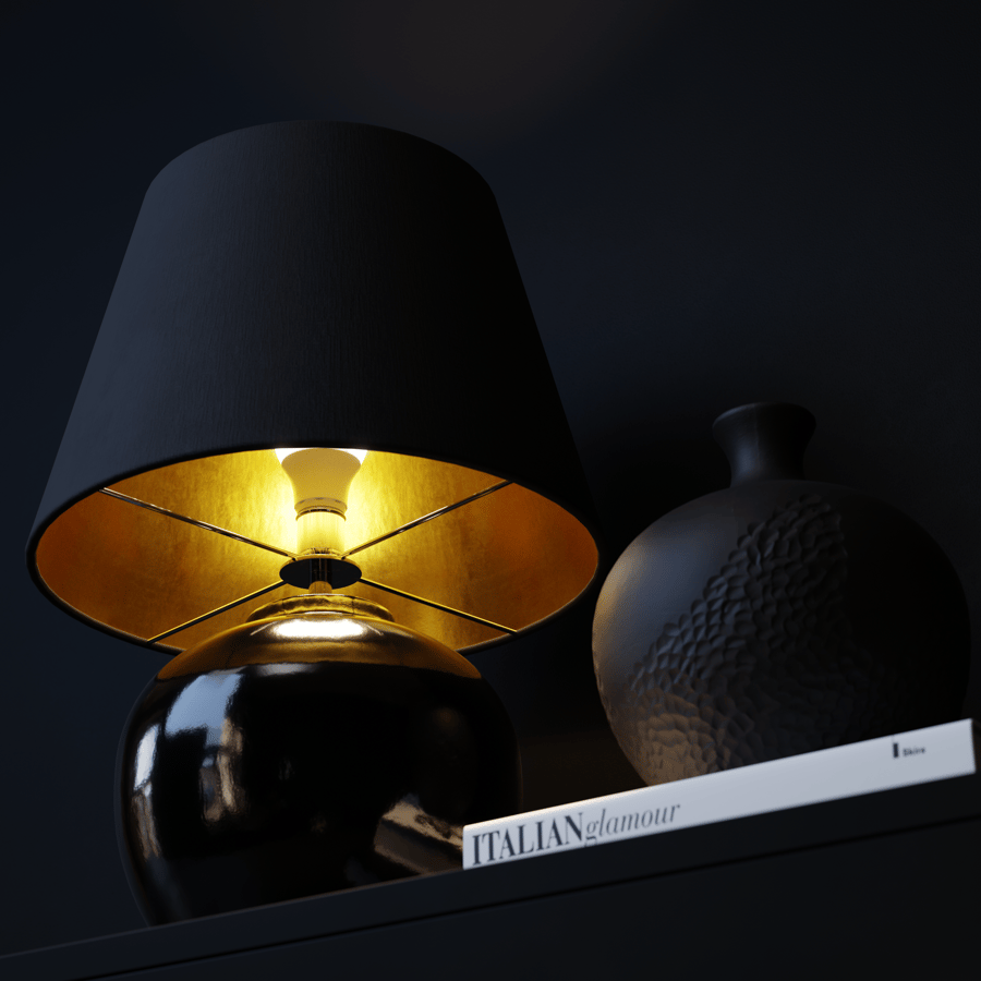 Lâmpada Kelantis Grandeur Shade da Eno Ceramic, preta
