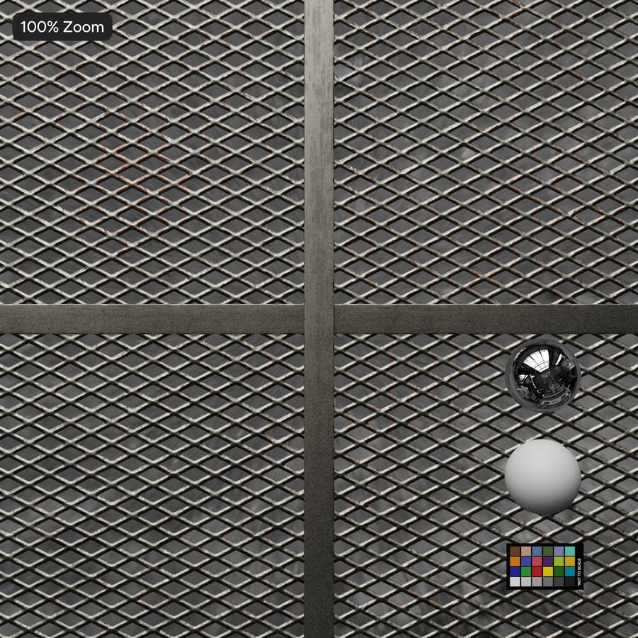 Square Metal Acoustic Texture, Dark Chrome