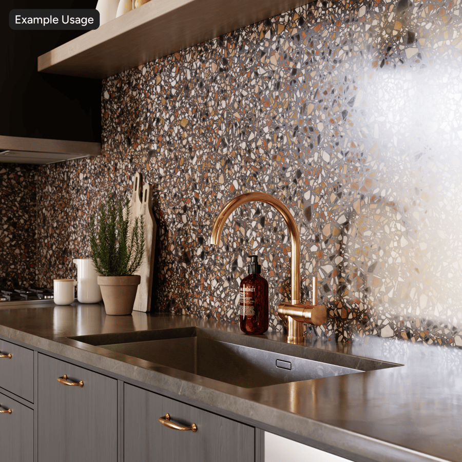 Speckled Terracotta Terrazzo Texture, Brown
