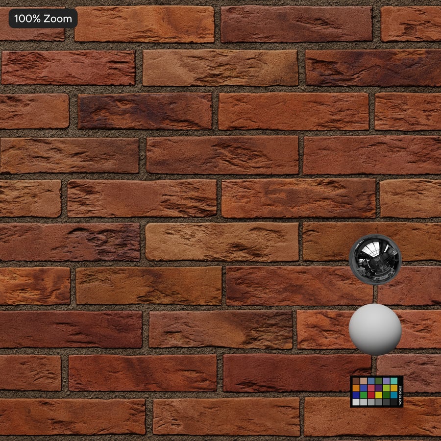 Heritage Running Bond Brick Wall Texture, оранжевый