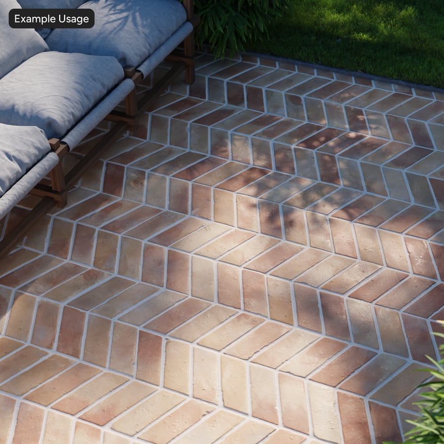 Textura de azulejo cru em terracota Chevron, laranja