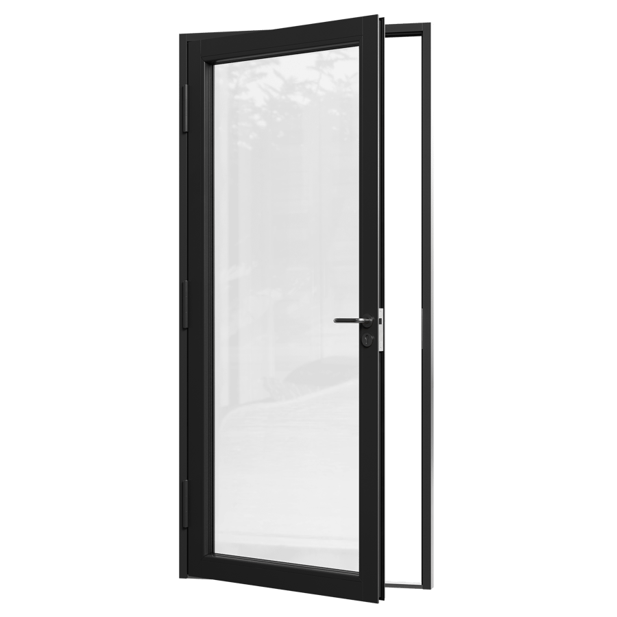Modelo com porta de vidro, preto