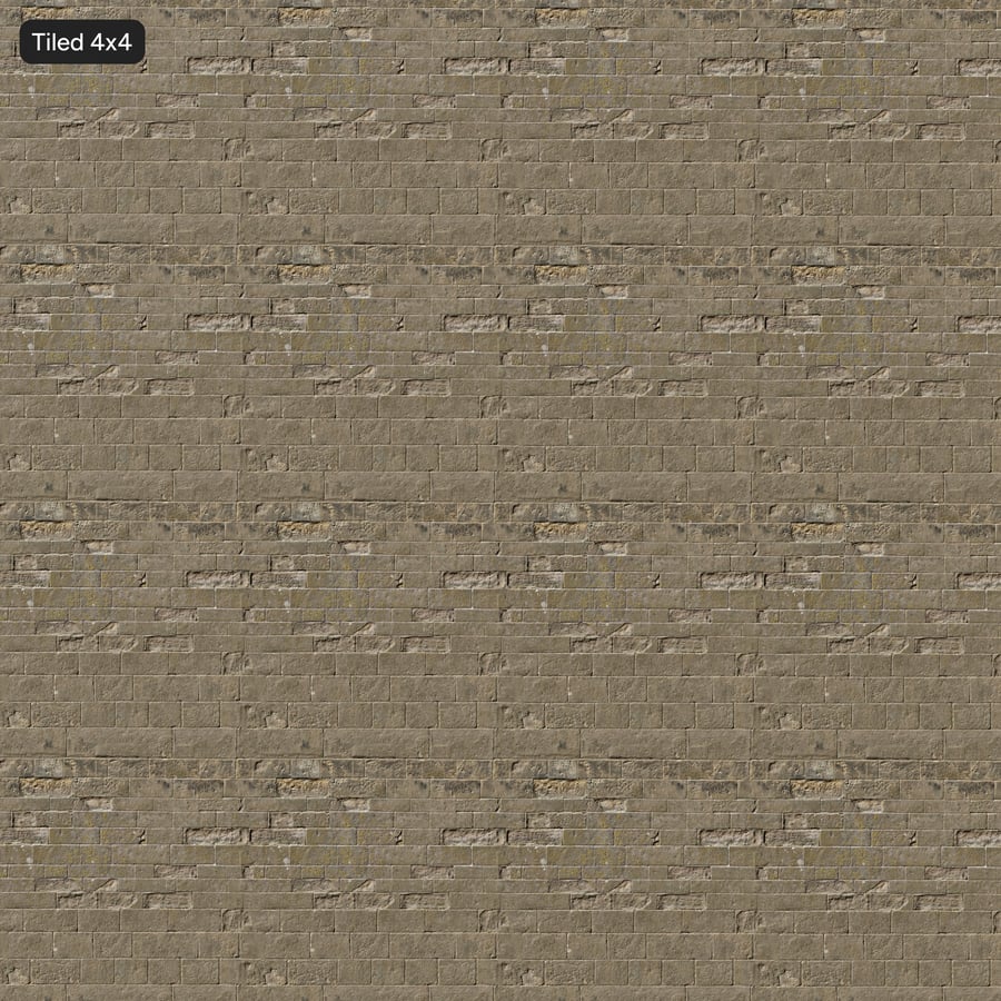 Spalling Sandstone Block Wall Texture, Beige