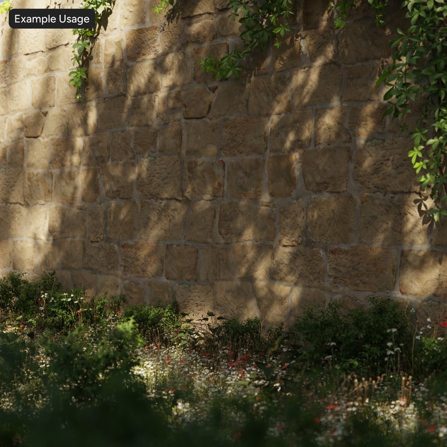 Old Rubble Stone Wall Texture, Yellow