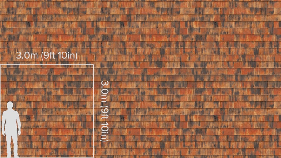 Streaked Clay Roof Tiles Texture, Orange