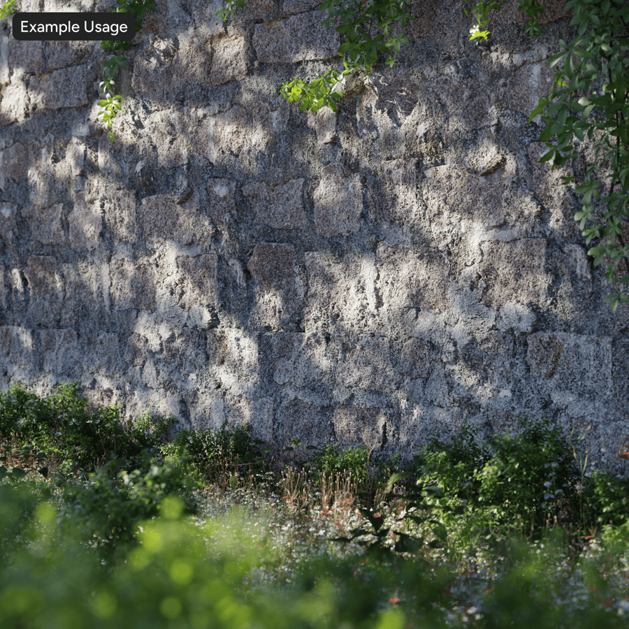 青苔風化碎石牆面紋理